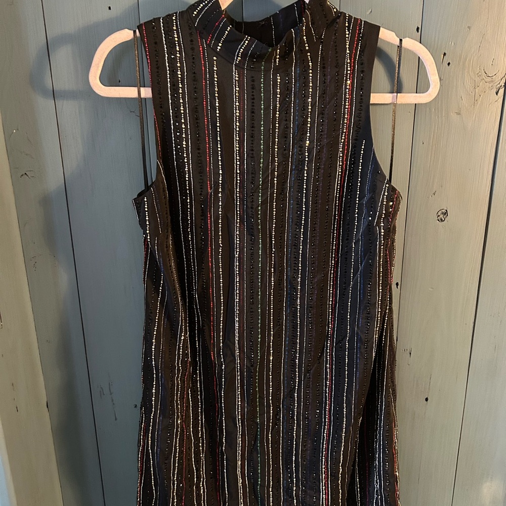 TRINA TURK Women's Black Silk Sleeveless Fashion Dress, Size 8-EUC